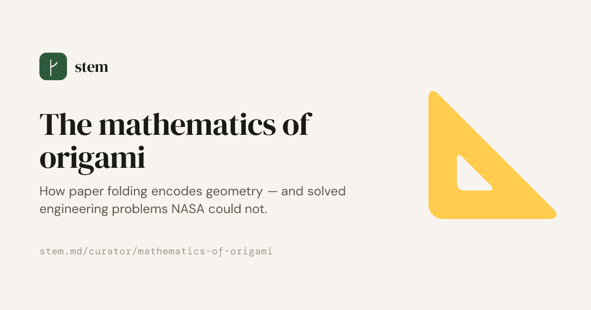 Origami Math String Theory The mathematics of origami — Stem